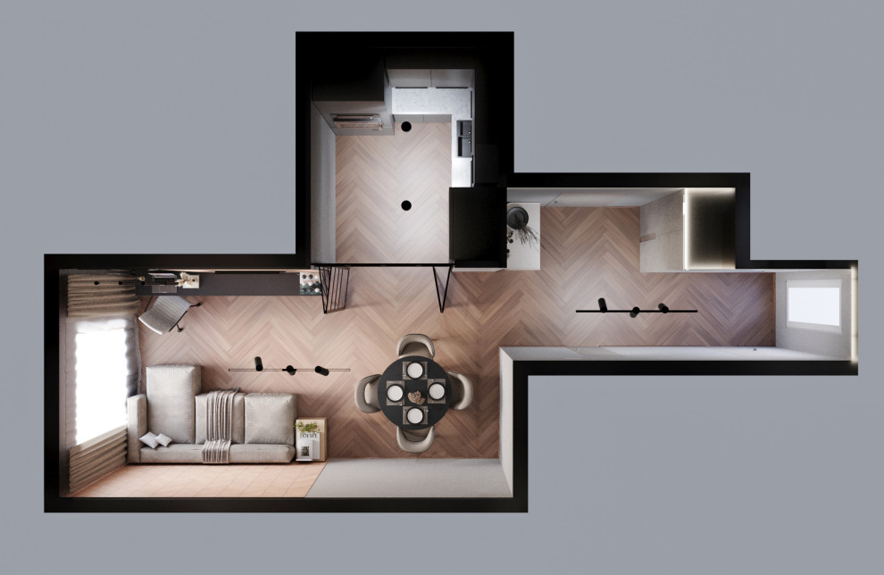 Kitchen-living room design | Дизайн кухни-гостиной