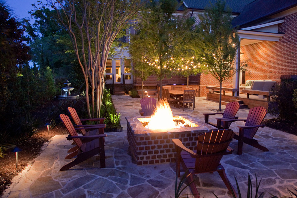 Traditional patio in Charleston.