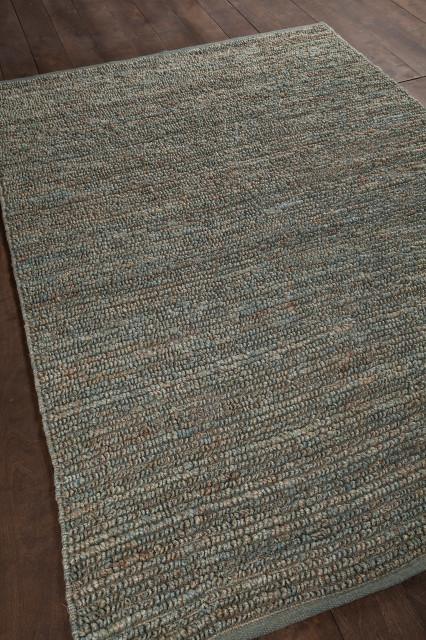 Chandra Rugs Arlene Hand-Woven Solid Color Jute Rug, Rectangular Green ...