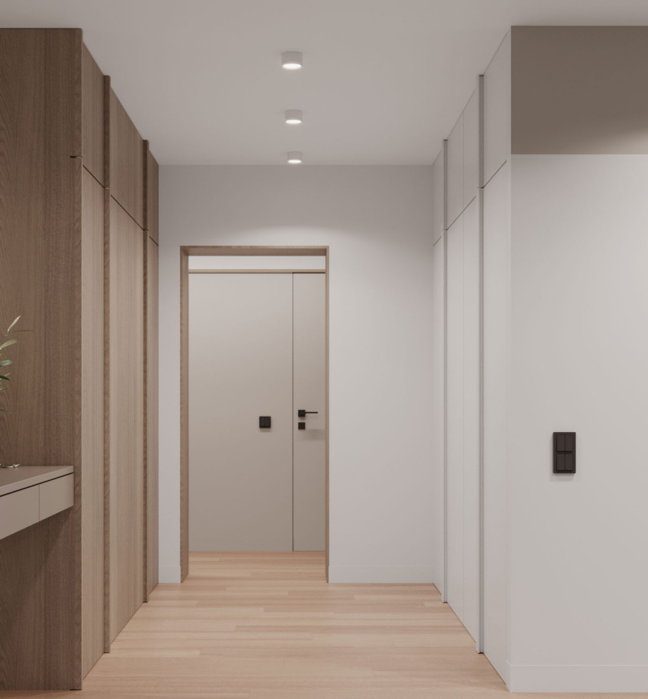 Современный интерьер с яркими акцентами и геометрическими формами