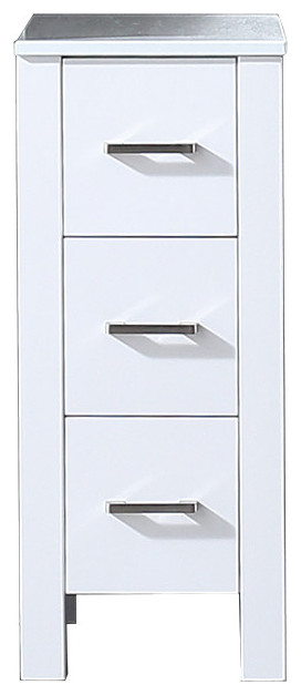 Volez 12" Side Cabinet, Phoenix Stone Top, White