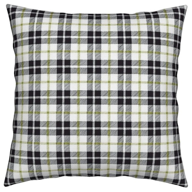 green and black throw pillows