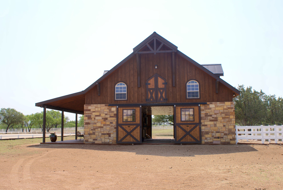 Horseshoe Bay European Style Horse Barn Farmhouse Austin by Barn Pros