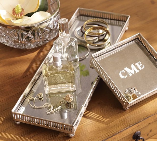 Mirrored Dresser-Top Trays