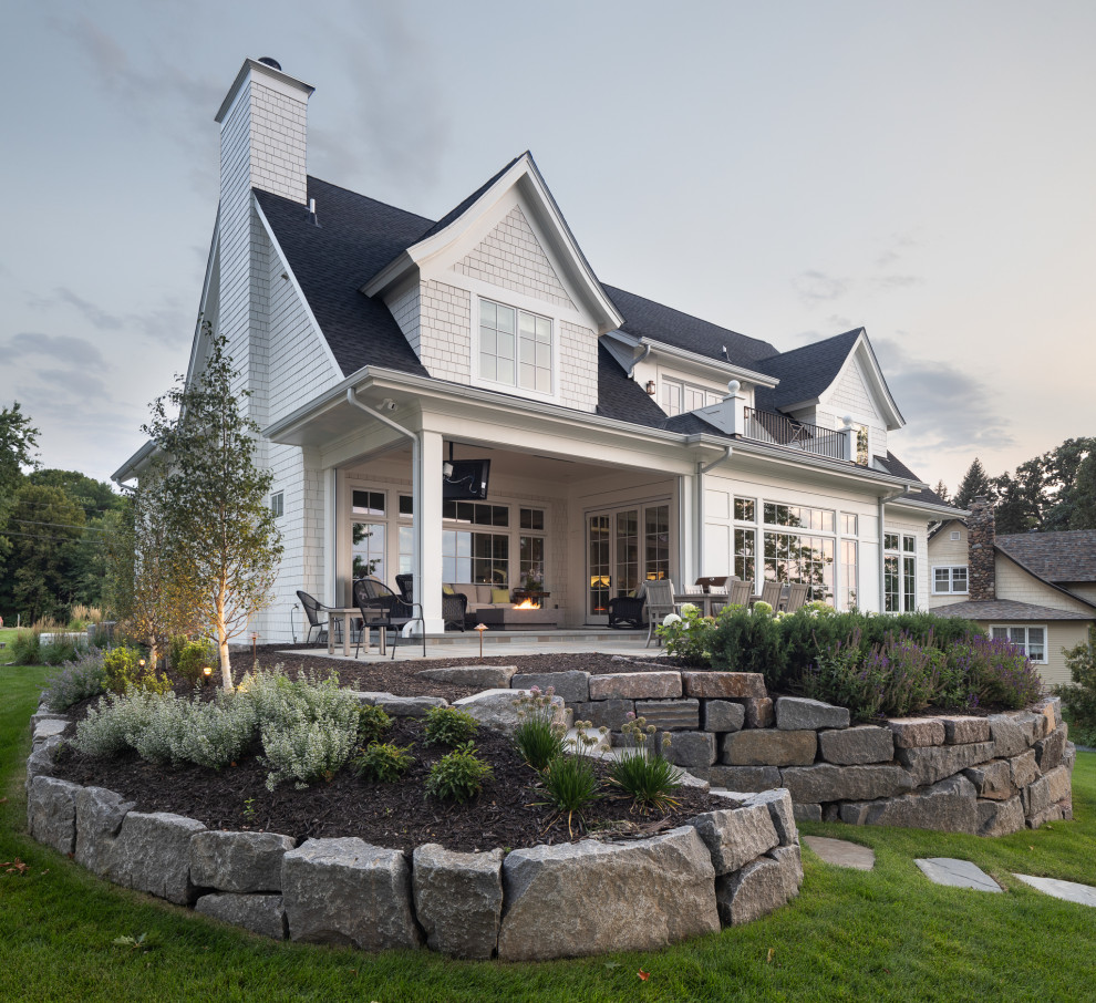 Beach style home design photo in Minneapolis