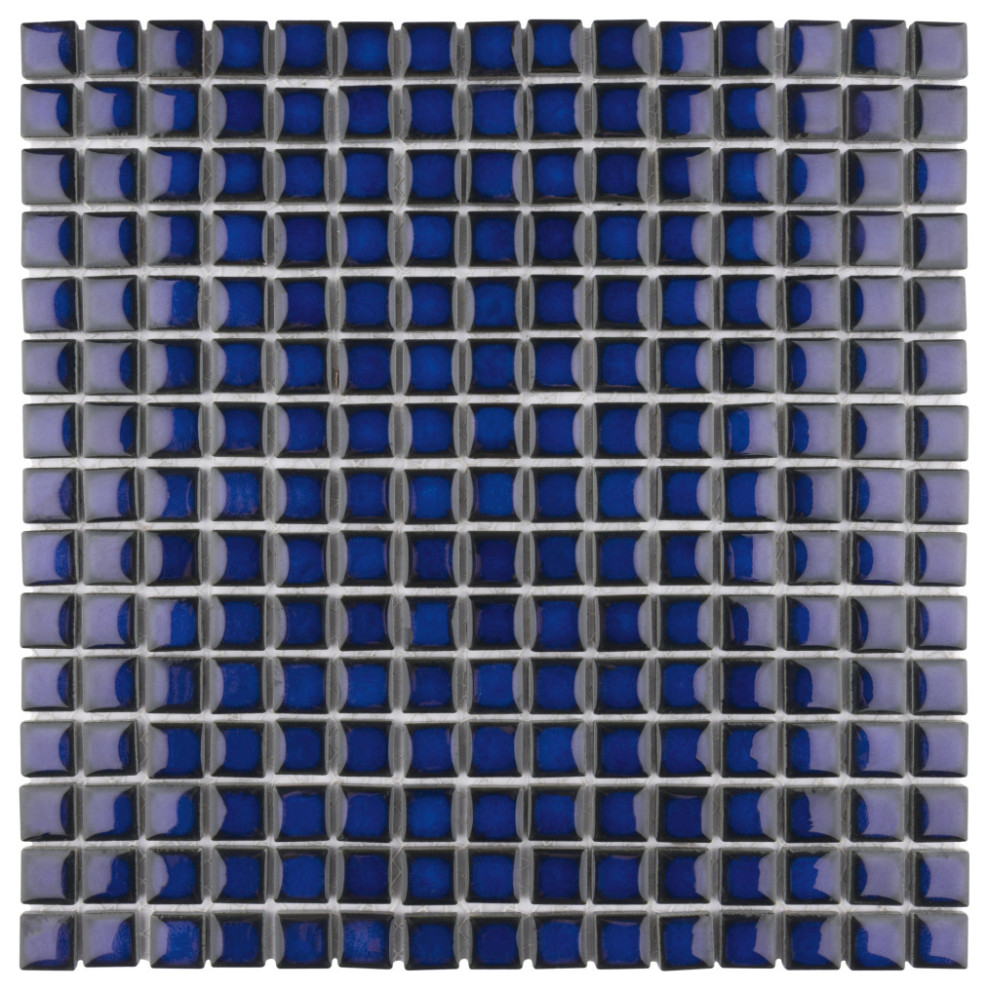 Hudson Edge Porcelain Mosaic Floor and Wall Tile, Blue Eye