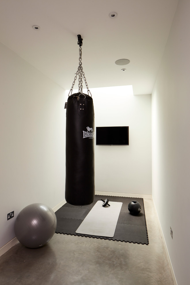 Design ideas for an industrial home gym in London.
