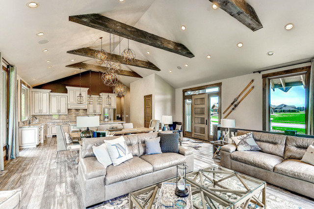 Whitefish Custom Home "Hollywood 3600" rustico-sala-de-estar