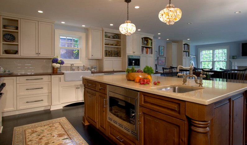 Example of a large transitional kitchen design in Seattle