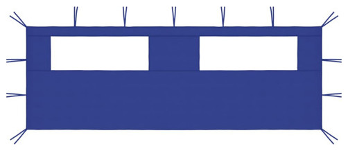 vidaXL Canopy Sidewall Pavilion Panel Walls Gazebo Sidewall with Windows Blue