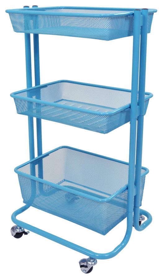 Offex Multipurpose Home Kitchen Utility Cart, Blue