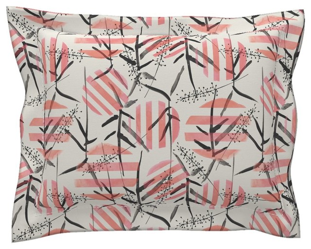 Bamboo Large Scale Cotton Pillow Sham Asian Pillowcases And