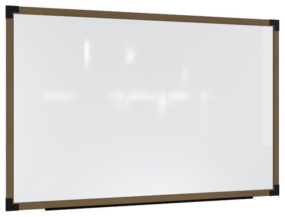 Ghent Prest Wall Whiteboard Driftwood Oak Frame 4 x 8ft Transitional Bulletin