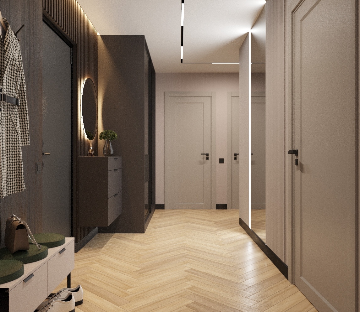 Квартира 64 кв/м в современном стиле, Ультрамарин