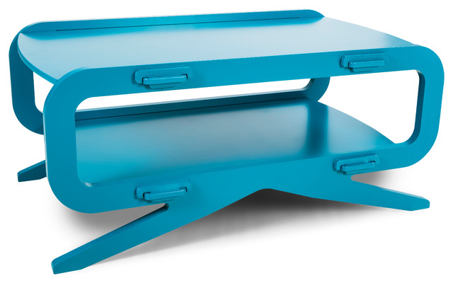 Lake Coffee Table, White, Blue