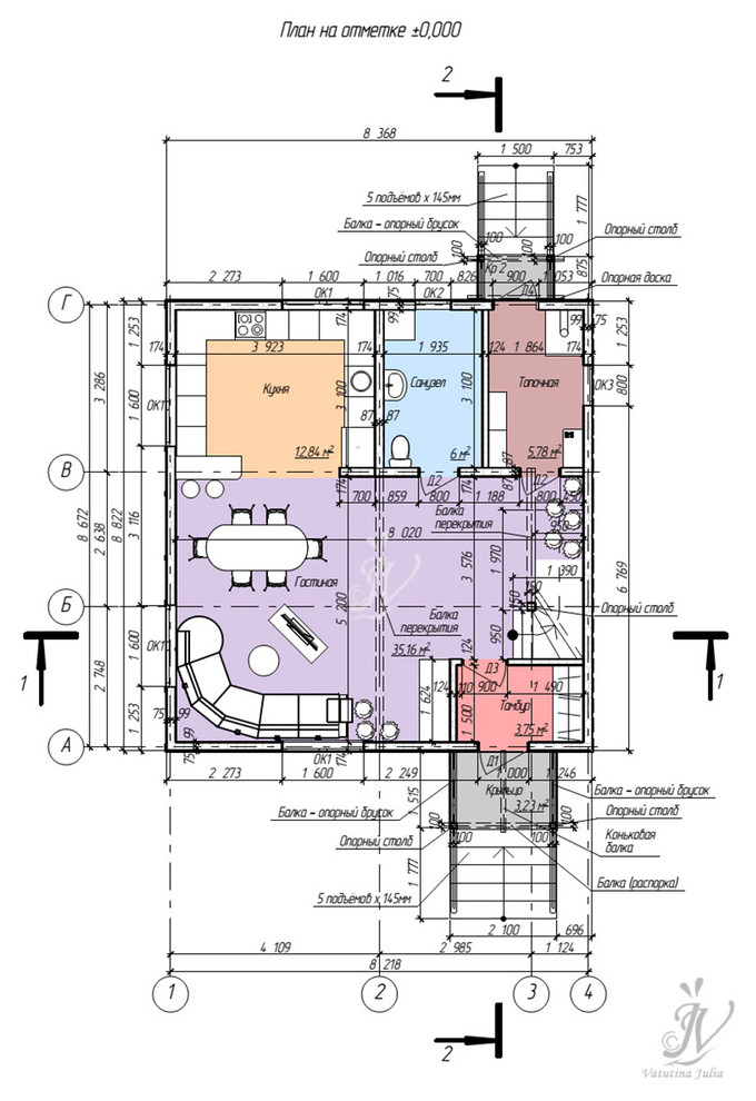 Эскизный проект индивидуального двухэтажного жилого дома в г. Кохма