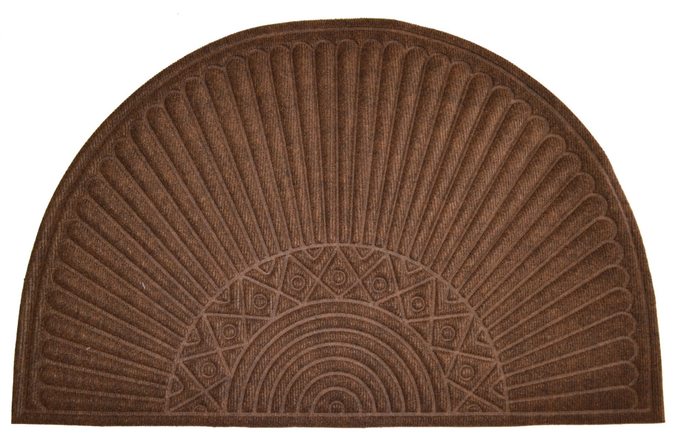 Imports Decor Polypropylene And Rubber Half Round Door Mat With Brown