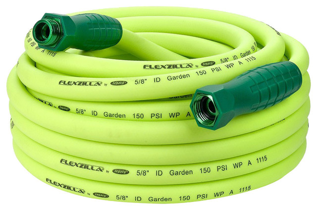 Flexzilla 5 8 50 Bright Green Heavy Duty Swivel Grip Garden Hose Traditional Garden Hoses By Jensen Byrd Co Inc