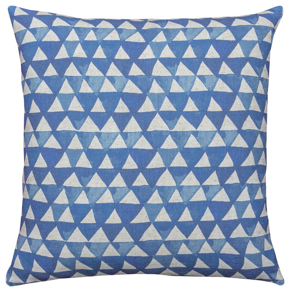 Batik Triangle Linen Throw Pillow
