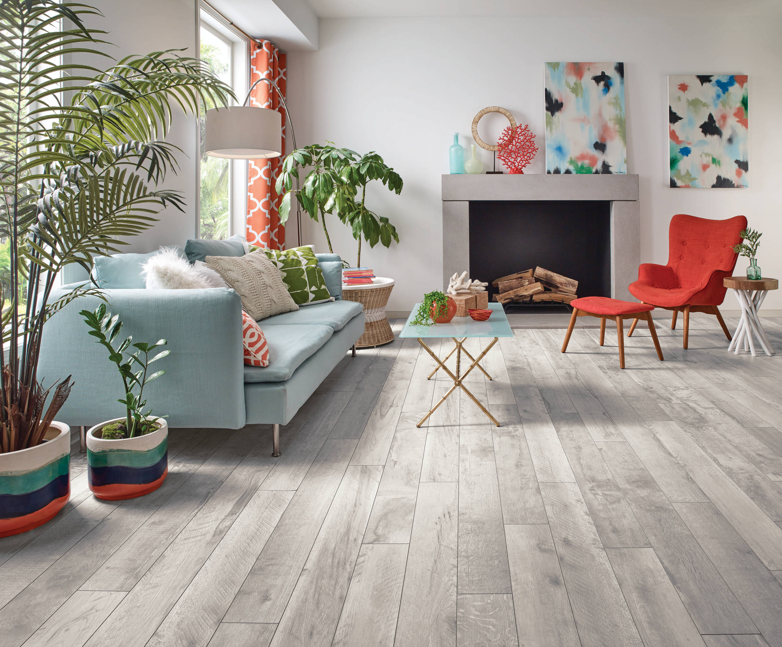 75 Vinyl Floor Living Room Ideas You'll Love - December, 2025 | Houzz, image size:2560x2118