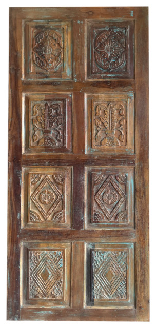 Consigned Vintage Ornate Door, Interior Doors, Barndoor, Rustic Carved Door, 84