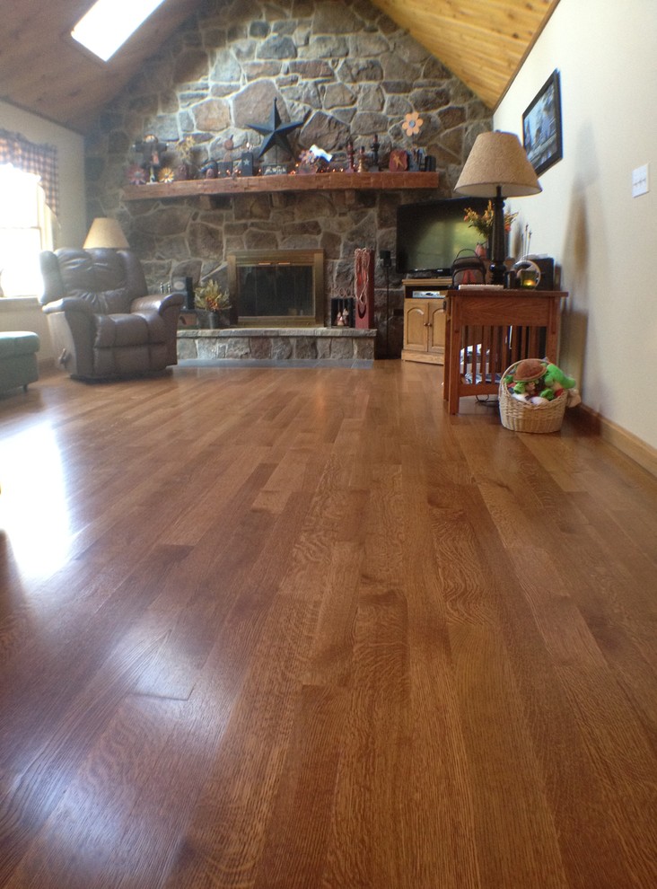 R&Q White Oak Clear Traditional Living Room Other by Allegheny Mountain Hardwood Flooring