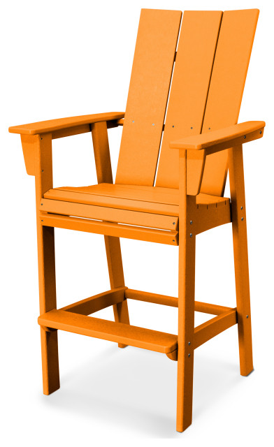 POLYWOOD Modern Adirondack Bar Chair, Tangerine
