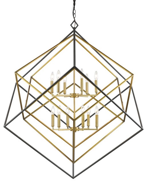 ZLite Euclid 12 Light Chandelier, Olde Brass, Bronze, 45712OBRBRZ Chandeliers by