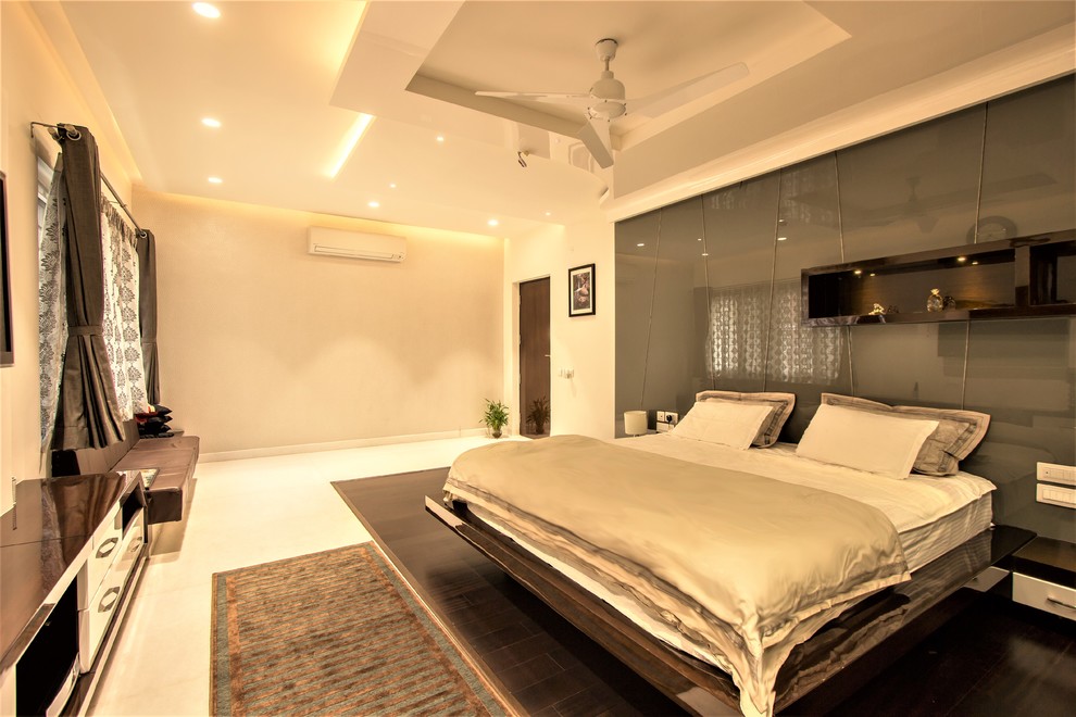 Photo of a contemporary bedroom.