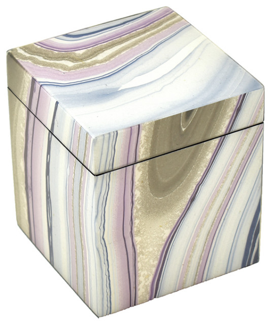 Lavender with Black Lacquer Bathroom Accessories, Canister Contemporary Bathroom Canisters