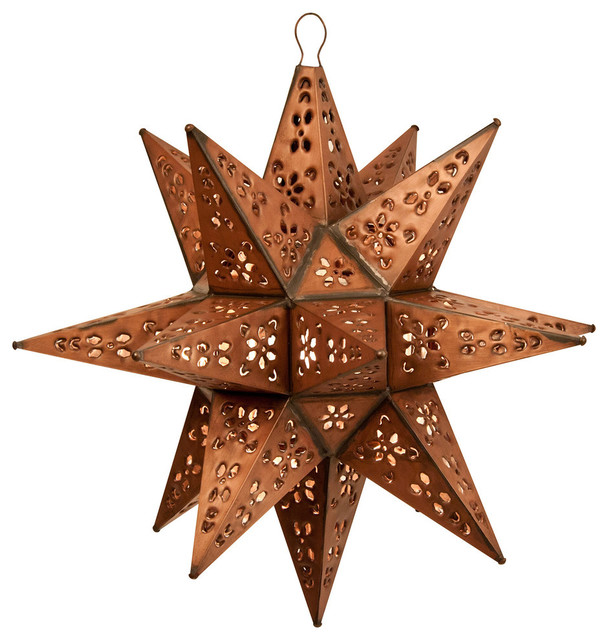 Tin Moravian Star Pendant Light, Moravian Star Light Fixture