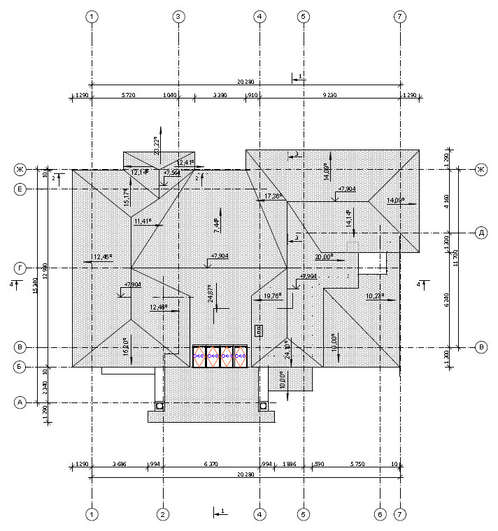 Рабочий проект жилого дома 550 кв.м