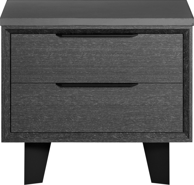 Amsterdam Nightstand Gray Oak And Gray Concrete Industrial Nightstands And Bedside Tables By Inmod
