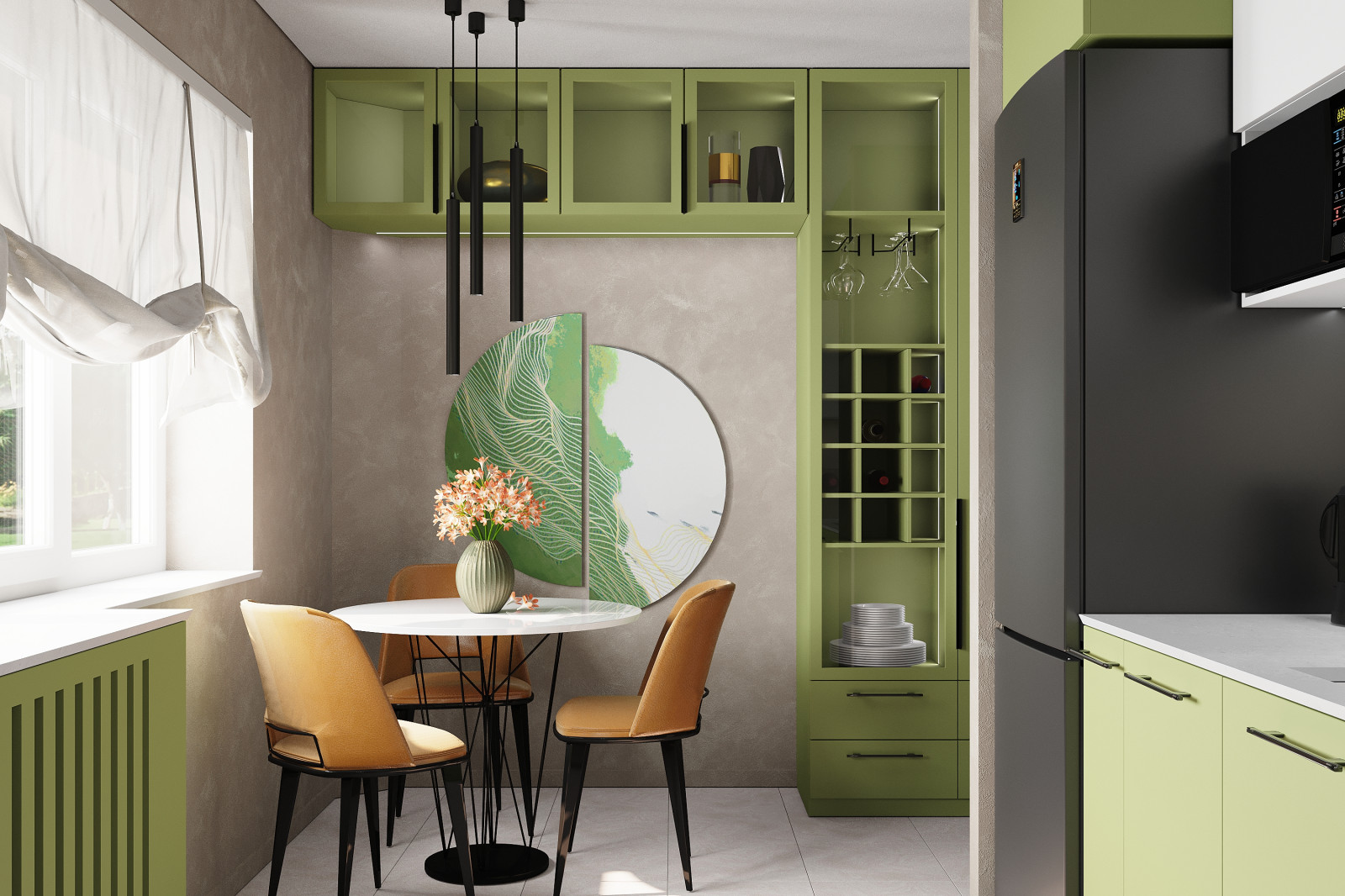 Освежающая кухня для Коттеджа