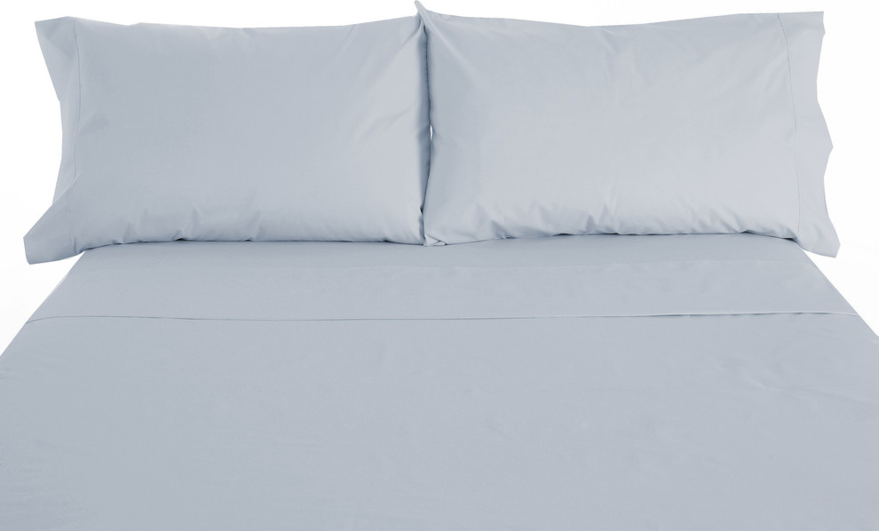 600 Twill Cotton and Polyester Sheet, Queen Contemporary Sheet And