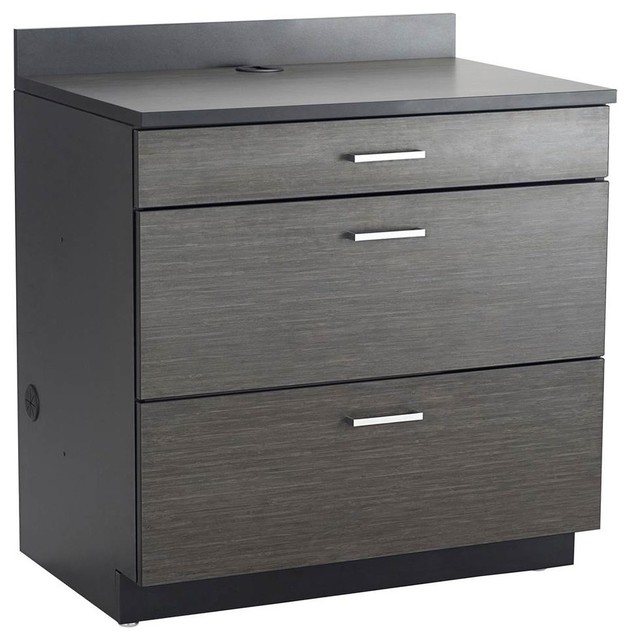 3 Drawer Base Cabinet With Side Panels And Top Black Contemporary 3 Drawer Base Cabinet With Side Panels And Top Black