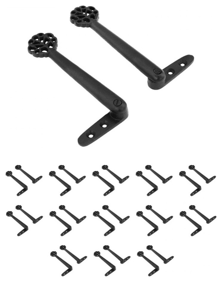 Stair Carpet Runner Holder Clips Black Aluminum Gloss Finish Pack of 13