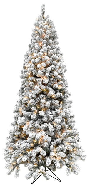 6 5 Flocked Alaskan Pine Christmas Tree Traditional 6 5 Flocked Alaskan Pine Christmas Tree Clear Led String Lights