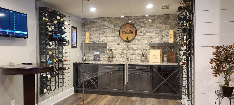 Transitional wine cellar in Atlanta.