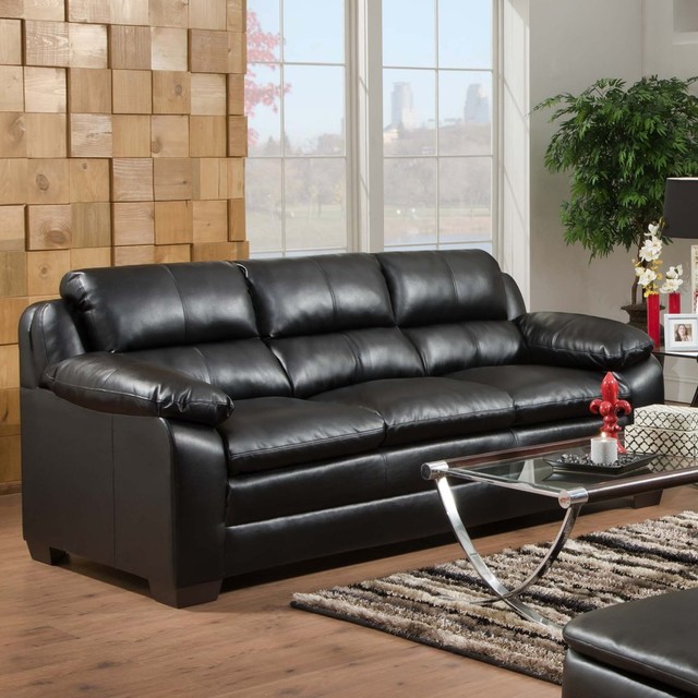 Simmons Soho Onyx Leather Sofa