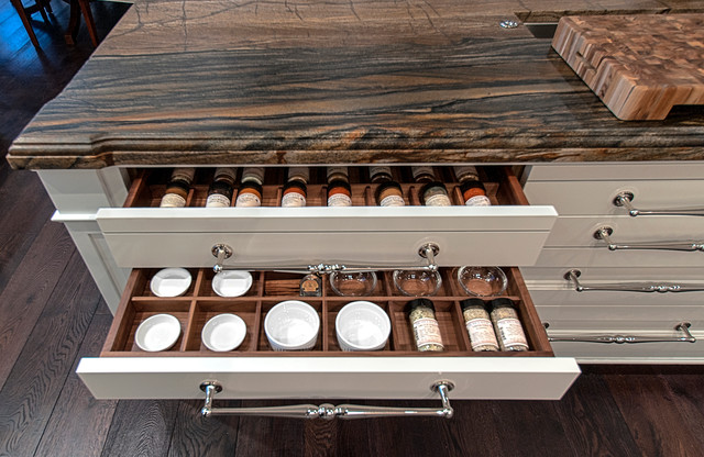 Kitchen Island Spice Storage transitional-kitchen