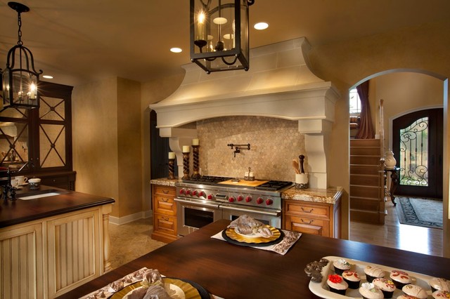 Bentwood Cast Stone Range Hood With Tuscany Corbel Traditional