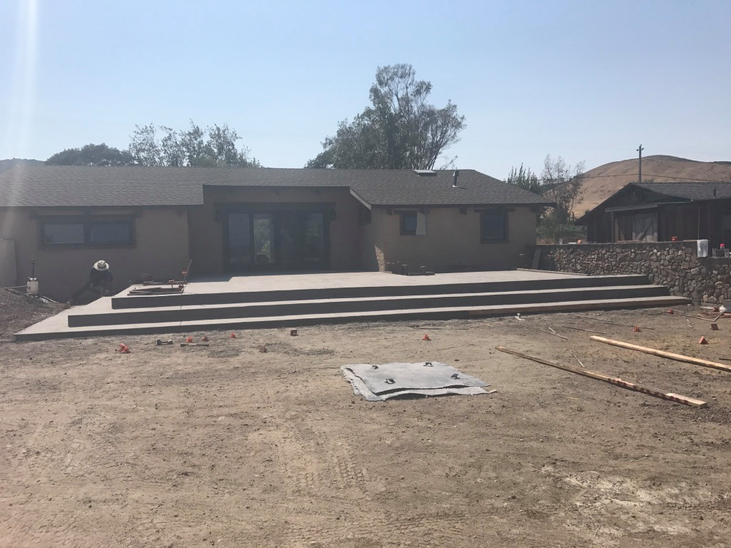 Finished Stone Wall Frames Nearly Complete Raised Patio