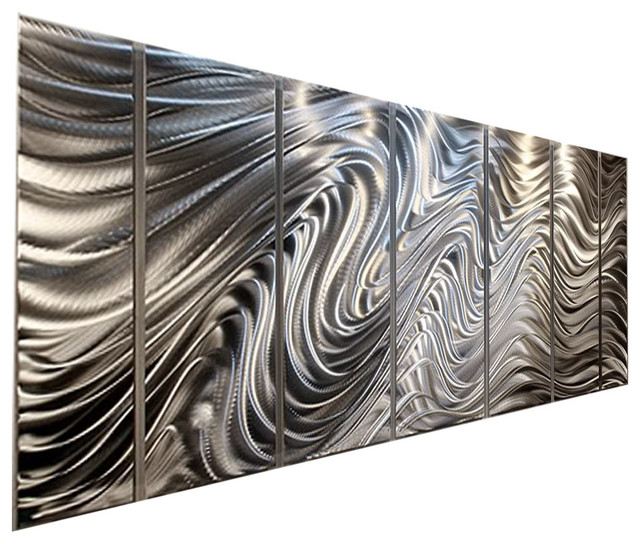 Silver Abstract Metal Wall Art Sculpture By Jon Allen Hypnotic Silver Abstract Metal Wall Art Sculpture By Jon Allen Hypnotic Sands 7 Panel X