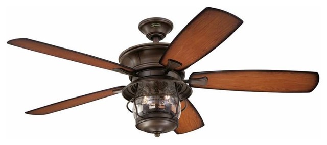 Brentford 52" Aged Walnut Reversible ABS Resin Blades, Light Fixture Included