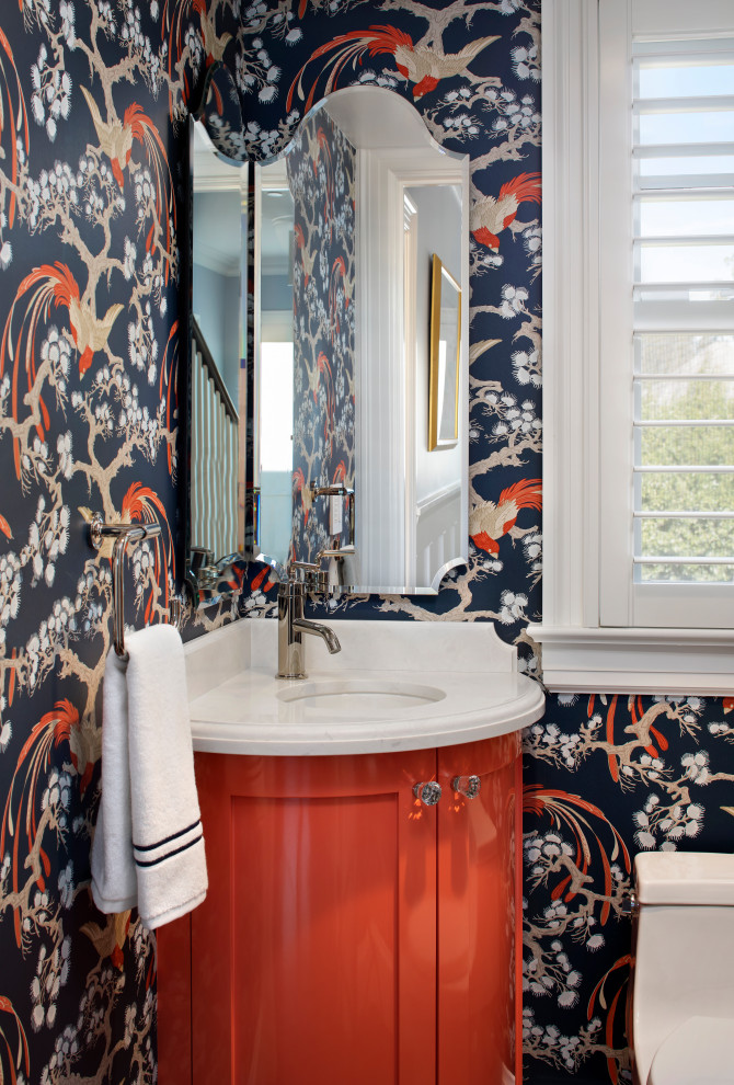 Colonial Powder - Chinoiserie chic - Transitional - Powder Room - San ...