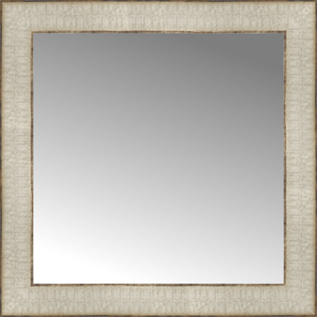 16"x16" Custom Framed Mirror, Silver Gold