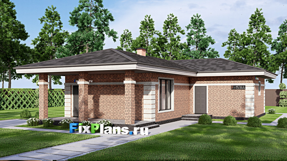 Проект одноэтажного дома 15х11м S104м2 F-15344