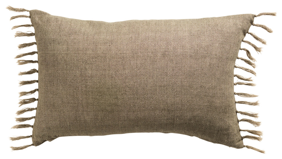 Jaipur Living Majere Solid Sage Poly Fill Pillow 13"X21" Lumbar