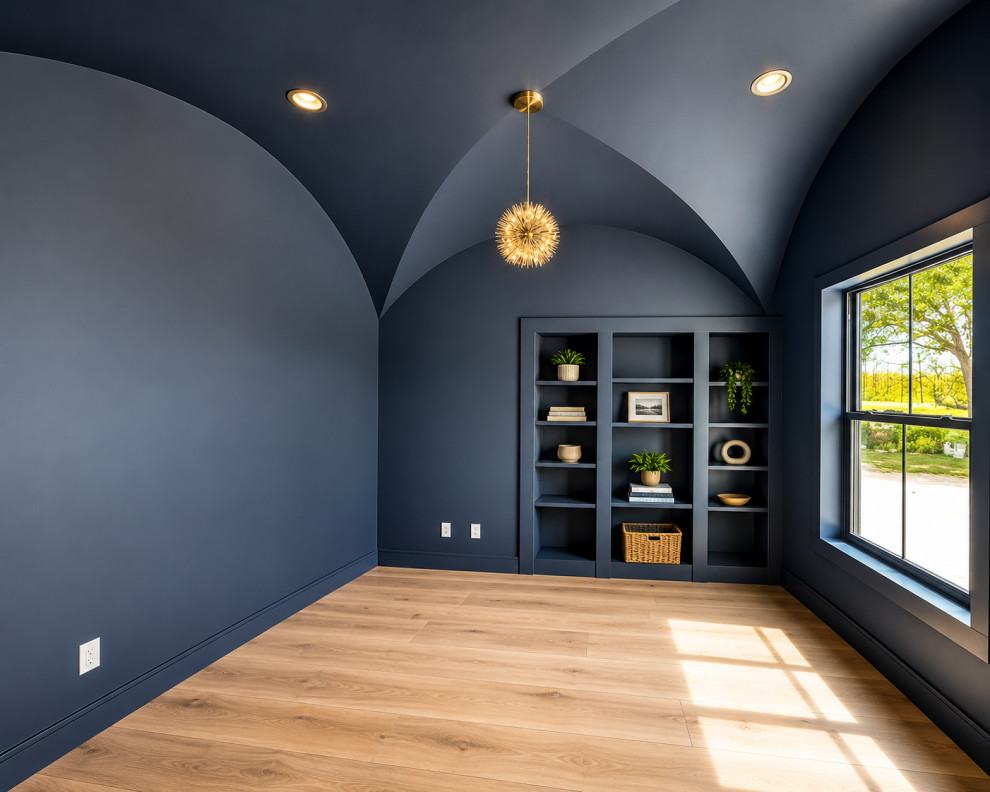 Custom Home Build Barrel Rolled Ceilings Office